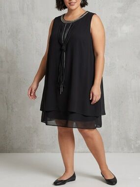 dressbarn Size 3X Black Keyhole Back Dress
